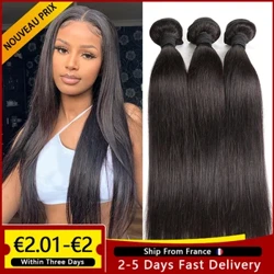 30 32 Zoll Straight Human Hoer Bundles Brazilian Remy Soft Mënsch Hoer Extensions 1/3/4 Bundles Mënsch Hoer Op Promotioun Schnell Liwwerung An 3 Deeg Frankräich Bëlleg Déck Hoer Bundles Natural Mënsch
