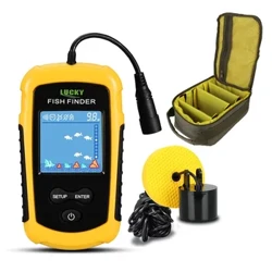 100m portátil sonar lcd inventores de peixes ferramentas de pesca ecobatímetro localizador de pesca com ganchos de isca de pesca no gelo e saco de carretel de pesca