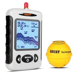 LUCKY Portable Professional Sounder Wireless Sonar Fish Finder Fishing Probe Detector Fishfinder na may Dot Matrix Para sa Outdoor