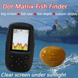 Δωρεάν αποστολή! Fish Finder 200meters Πολύχρωμο ασύρματο Dot Matrix αισθητήρας βυθομέτρου Ηχοβολέας βάθους Echo Sounder Επαναφορτισμένη μπαταρία