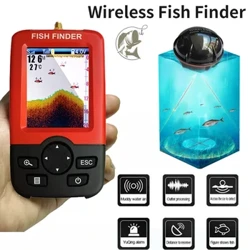 100M Alarm Portable Sonar wireless Fish Finder Pangingisda pang-akit Echo Sounder Fishing Finder Alarm Transducer Lake Sea Fishing