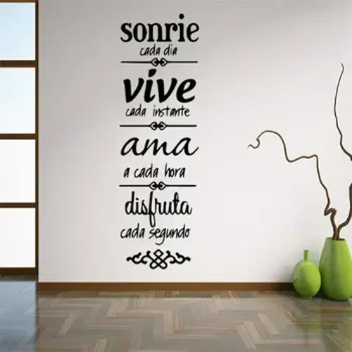 Citas de español Frase Decoración del hogar Decoras de pared Papelas de vinilo impermeables para la sala de la oficina Decal de pared Mural Ru124