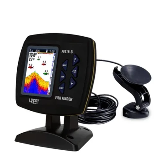 FF918-C100DS Faarfbildschierm Wired Fish Finder Dual Frequenz 328ft/100m Waasserdéift Boot Fëschfinder