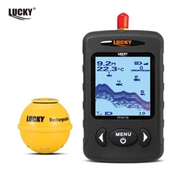 Russisches Menü! Russisches Menü Kabelloses Sonar Tragbarer Fischfinder Sensor Echolot Alarm Fluss See Meeresboden Live 135ft/45M