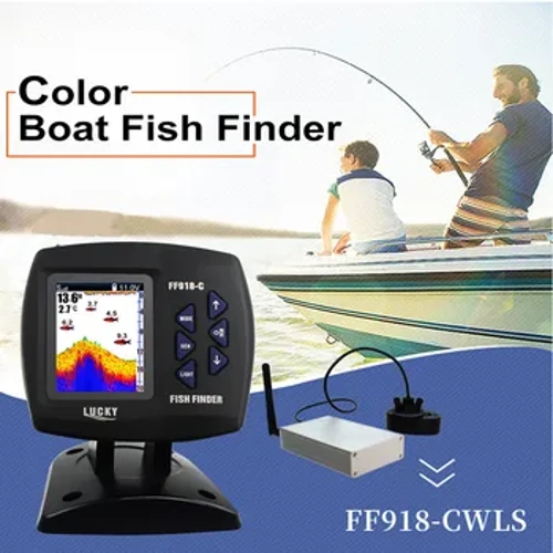 Lucky Sonar Fish Finder Jarak Operasi Nirkabel 300m/980f Fishing Finder FF918-CWLS Wireless Remote Control Boat Fish Finder