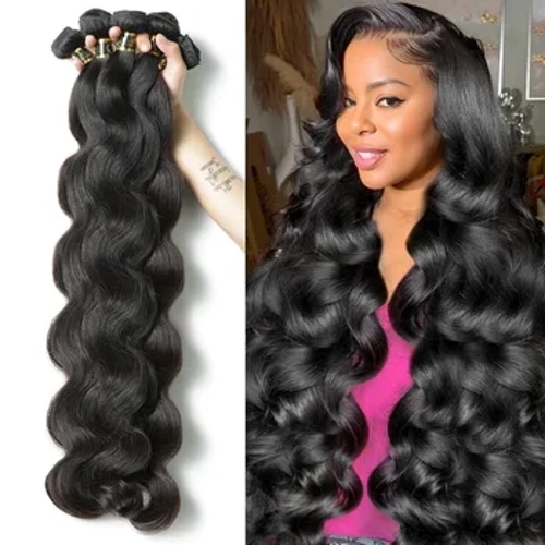 Addictive 30 40 44 Inch Body Wave Balíčky lidských vlasů Remy Vlasy Voda Vlnité Balíčky Tkaniny Doule Kreslené Velkoobchod Přírodní Tissage