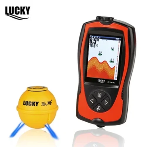Lucky localizador de peixes portátil, com fio, sem fio, uso único e duplo, sonar de profundidade, alarme, oceano, rio, lago, pesca