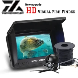 VWVIVIDWORLD, détecteur de poisson à Vision nocturne, écran LCD IPS 5.0/4.3 pouces, étanche sous l'eau, 220 ° 1080P, caméra de pêche, 9 heures