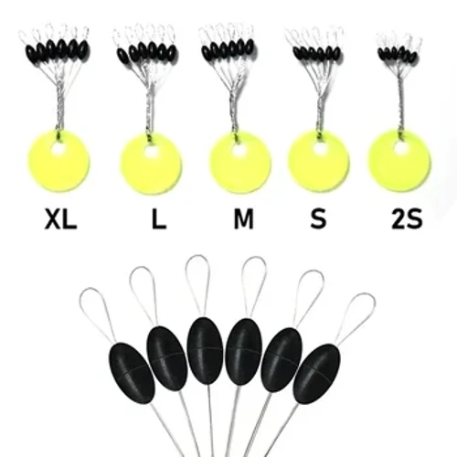 60 pièces 10 groupe ensemble caoutchouc espace haricots carpe mouche poisson caoutchouc bouchon ovale flotteur pêche carpe bouchon Bobber Olive outils de pêche