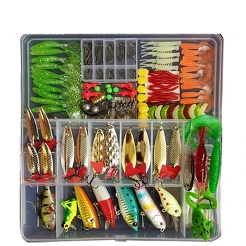 Kiti Balıkçılık Lures Seti Sert Yapay Wobblers Metal Jig Kaşık Yumuşak Cazibesi Balıkçılık Silikon Yem Olta Takımı Aksesuarları Pesca