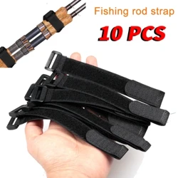 10 Pièces/ensemble Réutilisable Canne À Pêche Cravate Sangle Carpe Accessoires De Pêche Bretelles Attache Crochet Boucle Câble Cordon Cravate Ceinture Pesca