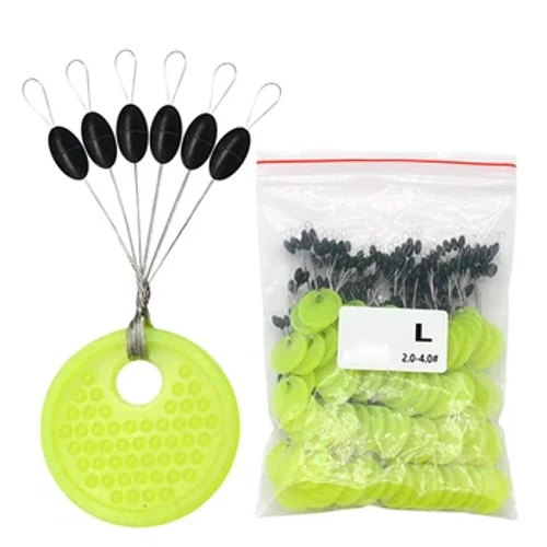 20 gruppi Canna da pesca Gomma Spazio Fagiolo Mare Carpa Pesca a mosca Gomma nera Ovale Tappo Galleggiante da pesca Parti Bobber da pesca Strumenti