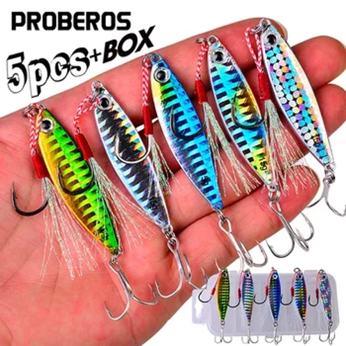 5 Stéck Bleistift Köder Metallguss Armaturen 7g/10g/15g/20g/30g Ufer werfen Mier Bass Köder kënschtlech Köder Fëscherei
