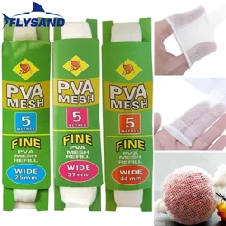 FLYSAND 5m PVA baliq ovlash tarmog'i PVA baliq ovlash sumkasi to'r suvda eruvchan to'r sazan baliq ovlash oziqlantiruvchi tuzoq o'lja to'rlari baliq ovlash asboblari 25/37/44mm