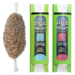 25mm 37mm 44mm PVA taske 5M/20M Opløseligt PVA Mesh Refill Karpefiskefoder Fiskelokker Refill Rig Krog Agn Wrap Poser