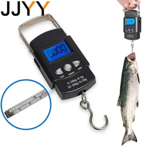 Symudol 110lb/50kg Graddfa Grog Graddfa Ddigidol BackLight Pysgota Electronig Teithio Poced Graddfa Graddfeydd Bagiau Offeryn Pwysau
