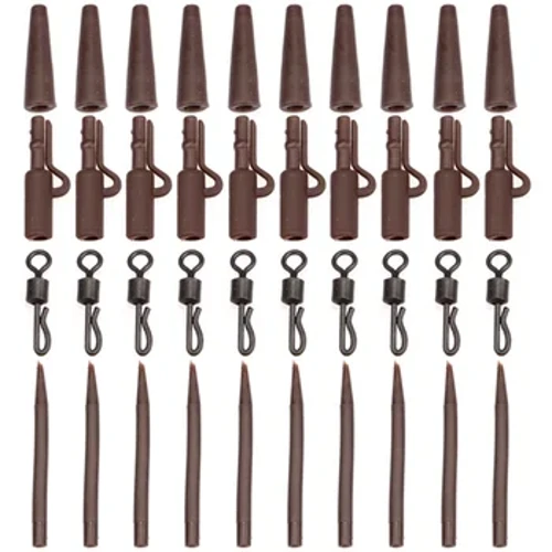40 st Karpfisketillbehör Blyklämma Snabbbyte Snap Swivel Tail Anti-tangle ärmar Karprigg Grovt fiskeredskap Pesca