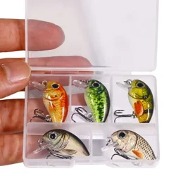 HENGJIA 5 бр. 1,5 g 3 cm Mini Crankbait Kit Изкуствени воблери Твърда стръв Бас пъстърва Примамка за риболов pesca peche truite