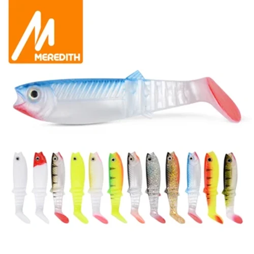 MEREDITH Cannibal Baits 80mm 100mm 125mm Emeli ýumşak balyk tutma lýuboýlary balyk tutmak ýumşak lures silikon kölegeli gurçuk bas baýtlary