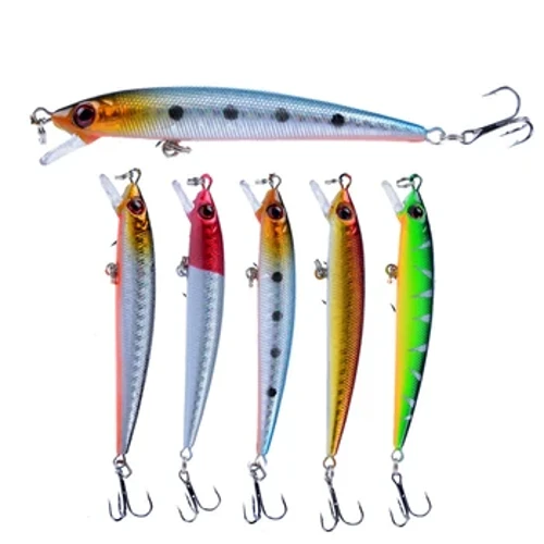 1 adet 9 cm 6g Minnow Balıkçılık Lures Wobbler Sert Yemler Crankbaits ABS Yapay Cazibesi Bas Pike olta takımı
