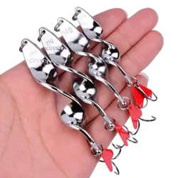 1PCS Gold Silver 10g 14g 21g 28g Rothlach Miotail Rothlach Spúnóg Iascaireacht Baits lure Le haghaidh Giús Breac Éisc Pesca Treble Hook Tackle