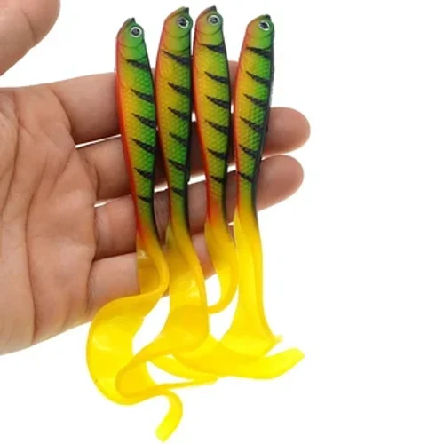 Leurre de pêche 125mm 5.5g Swimbait Shad t-tail appât souple leurre artificiel en Silicone leurres bar brochet pêche gabarits Wobblers