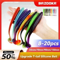 Bazooka Shad Vierme Pescuit Naluca Moale Silicon Mare 90 100mm Momeală T Coada Easy Shiner Wobbler Swimbait Pesca Pastrav Stiuca Bas Iarna