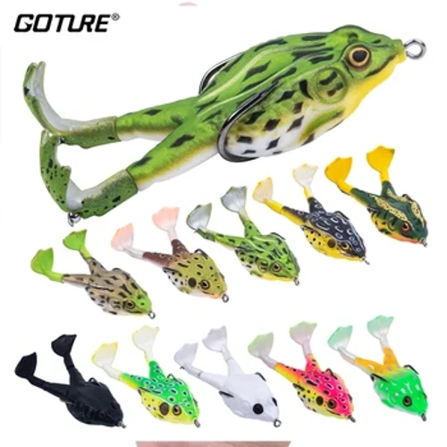 ʻO Goture Frog Type Topwater Lure Silicone Thunder Fishing Lure 8/9/10 CM ʻAi ʻelua Propeller Soft maunu ʻuwīwī no ka lawaiʻa.