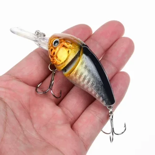 DHYJSFDC 1 Stück Crankbait 14,2 g 8,5 cm Schwimm-Crank-Hartköder für Barsch, Hecht, Angelköder, Wobbler, Angelgerät, 3D-Augen