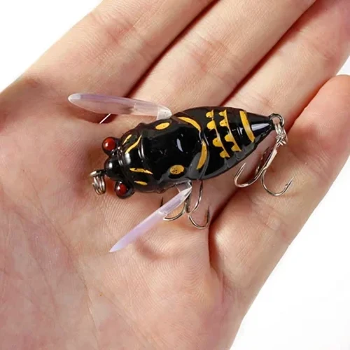 1 Stück, 4 cm, 5,5 g, bionische Iscas, künstliche Wobbler, Crankbait, Pesca, Insekten, Hecht, Angelzubehör, Simulation, Zikade, harter Kunstköder, Angelköder