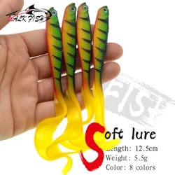 WALD FISH 4PCS JIGGING WOBBLERS RIBILNO VAMO 12,5 cm 5,5 g Shad t-Tail mehka vaba aritificial silikonska vaba bas ščuke ribolov