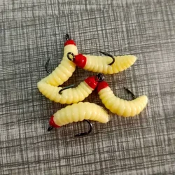 5Pcs # 10 Bürünç monjuk kellesi çalt çümýän nemf maggots bug gurçugy çybyn çybyn uçýar balyk tutmak lure çeňňegi 4 sm