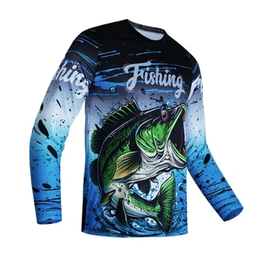 2024 hombres al aire libre novedad de verano deportes camisa de pesca de manga larga ropa de pesca de secado rápido Anti-UV ropa de pesca con protección solar