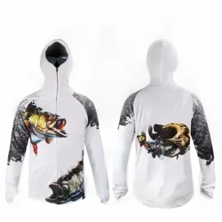 2023 camisa de pesca jaqueta de seda gelo roupas esportivas de secagem rápida sol anti-uv respirável pesca com capuz roupas