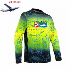 Pelagisk sommerfiskertrøje Solbeskyttelse Åndbar T-shirts Hurtigtørrende langærmede toppe Udendørs hættetrøje Beklædning UPF 50+ Jersey