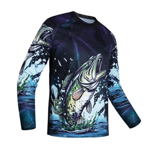 Balıkçılık Baskılı erkek T-shirt V Yaka Moda Uzun Kollu Kazak Büyük Boy Pamuk erkek Giyim Erkek Rahat Kazak Tees
