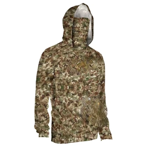 Camisas com capuz de pesca, roupas de pesca de manga comprida com máscara, camisa de pesca respirável masculina com pescoço uv