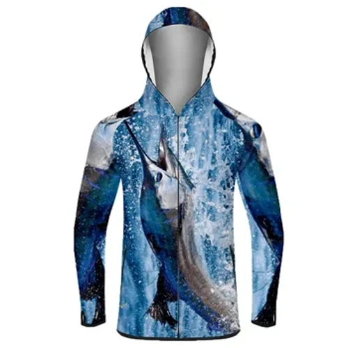 Jaqueta de pesca com proteção solar masculina, jaqueta com zíper completo ao ar livre, camisa de pesca de manga comprida, roupa uv anti-uv de secagem rápida