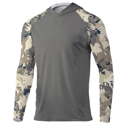Memancing Hoodie Pria Pakaian Musim Panas Bernapas Lengan Panjang Memancing Jersey Perlindungan Matahari Kaos Memancing Kamuflase