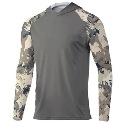 Balıkçılık Hoodie Erkek Giysileri Yaz Nefes Uzun Kollu Balıkçılık Forması Güneş Koruma Kamuflaj Balıkçılık Gömlek