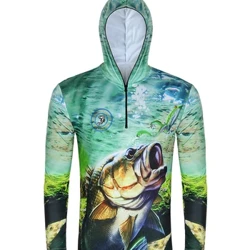 Venda quente personalizada upf 50 masculino meio zíper fino ajuste com capuz impressão camisa de pesca torneio camisa de pesca