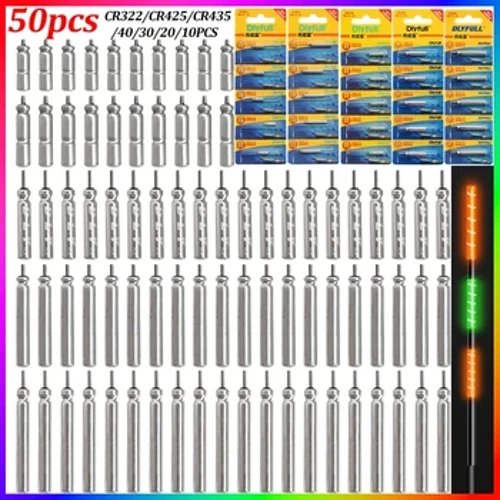 10-50 pezzi di pesca per notte elettrica CR322 CR425 CR435 CR311 CR316 BATTERE LUMINO LUMININE PACCIALE ACCENSATORIA BOBBER