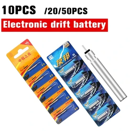 10/20/50 Chiếc Điện Phao Câu Cá Đèn Dạ Quang Phao Pin Lithium Sạc CR425 CR-322 Pin Phao Dụng Cụ Giải Quyết 배터리