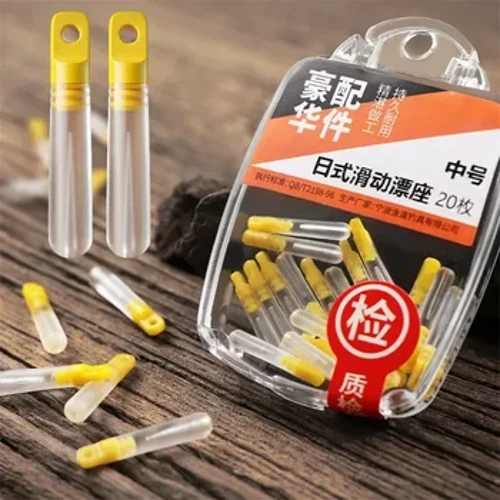 20Pcs Box Verpackt Transparent Silikon Rutsch Float Seat Fëscherei Float Rescht Rotatioun Elastizitéit Float Seat Staark Lastlager