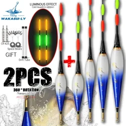 2024Ny 2-delad LED Nattfiske Float Rock Fishing Short 3 Corner Tail 5,2MM iögonfallande mycket känslig utomhus fiskeutrustning