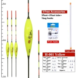 3PCS Nano Flotiau+1 Tiwbiau Bwi + 1 Bag Bachau Dŵr Bas Arnofio Dŵr Ffres arnofio Cyfansawdd Nano Bwi Taclo Pysgota Ategolion