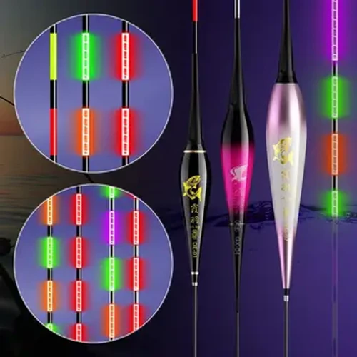 2Pcs 20-40cm Arnofio Pysgota Dan Arweiniad Smart Sensitif Iawn Synhwyrydd Bwi Disgyrchiant Strobe Pysgota Nos Trydan Cynffon Hir