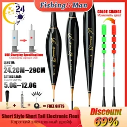 Mới LED Ngắn Phao Câu Cá Điện Tử Cảm Biến Trọng Lực Thay Đổi Màu Sắc Độ Nhạy Ban Đêm Phụ Kiện Câu Cá Ngoài Trời Câu Cá