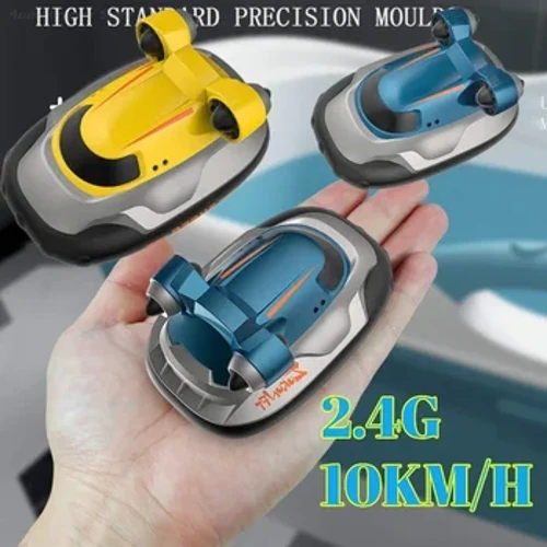 Umkhumbi Omusha we-10km/h 4CH Mini RC Boat Water Game Amathoyizi eRemote Control Speedboat High Speed ​​​​Racing Ship for Outdoor Pool Tub Kids Izipho