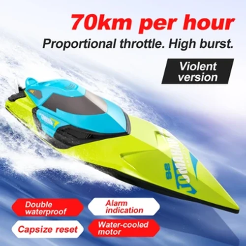 S2 RC Speedboat Boat 50 KM/J High-Power Profesional Remote Control Balap Kecepatan Tinggi Speedboat Anak-anak Hadiah Mainan untuk Anak Laki-laki